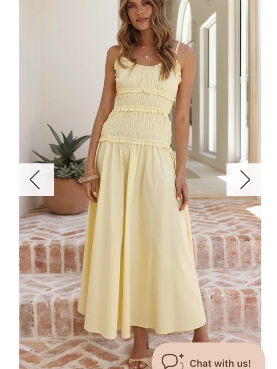 Billy J Dresses & Skirts - Smocked Strap Maxi Dress in Pale Yellow